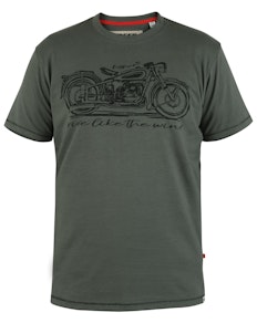 D555 Puxton Motorrad Bedrucktes T-Shirt Khaki